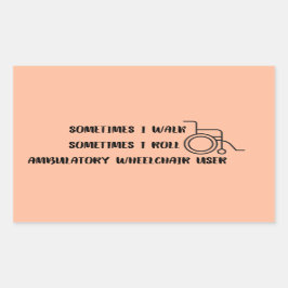 Autoaufkleber für Rollstuhlfahrer Rechteckiger Aufkleber