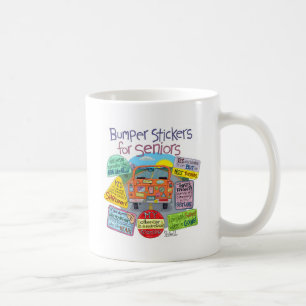 Autoaufkleber für Senioren-Cartoon Kaffeetasse