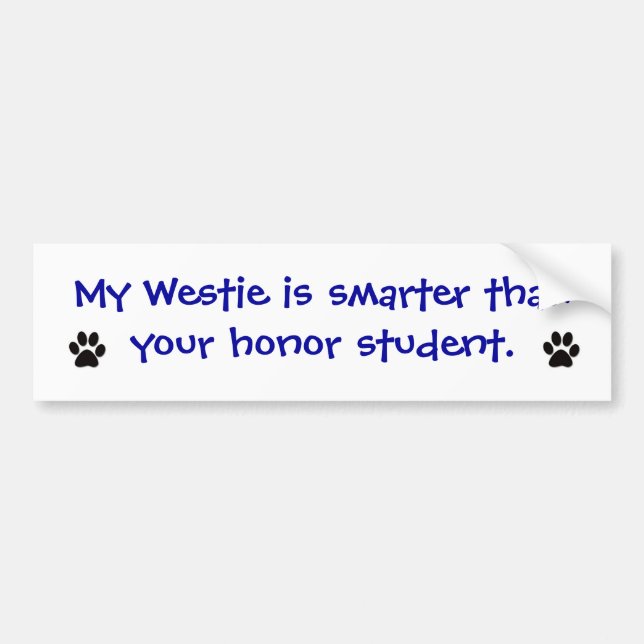 Autoaufkleber - mein Westie ist intelligenter (Vorne)