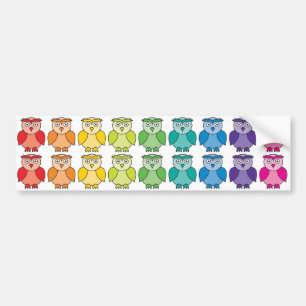 Autoaufkleber - niedliches Regenbogen-Eulen-Muster