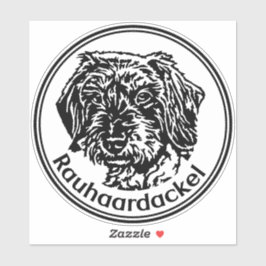 Autoaufkleber Rauhaardackel Teckel rund  Aufkleber