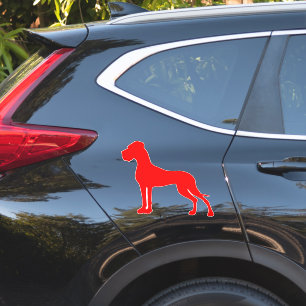 Autoaufkleber rote Silhouette Dogge Sticker