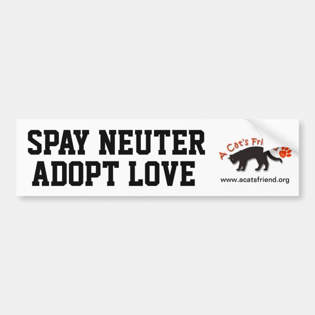 Autoaufkleber: Spay Neutrum adoptieren Liebe Autoaufkleber (Vorne)