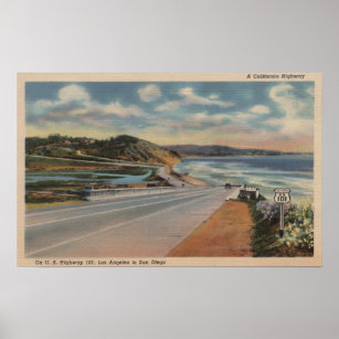 Autobahn 101 an der Küste von Kalifornien ViewStat Poster