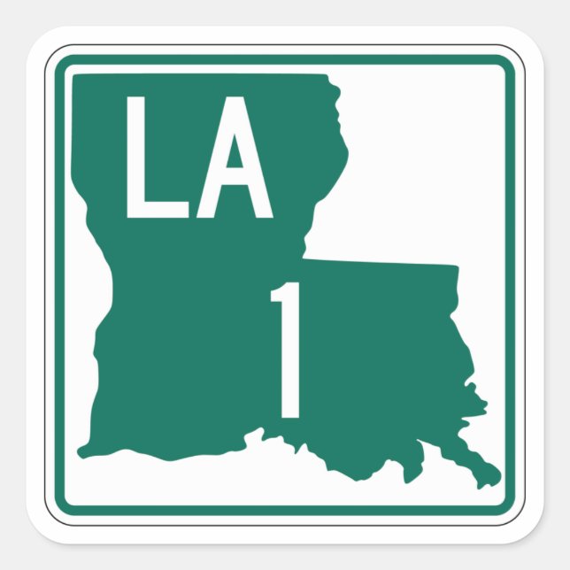 Autobahn 1, Louisiana, USA Quadratischer Aufkleber (Vorderseite)