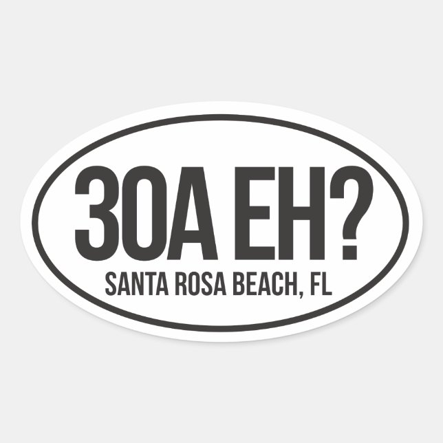 Autobahn 30A Florida Oval Aufkleber für Kanadier (Vorderseite)