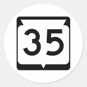 Autobahn 35, Wisconsin, USA Runder Aufkleber