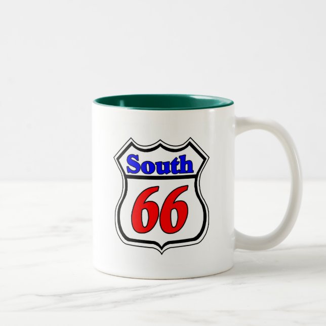Autobahn 66 Süd Zweifarbige Tasse (Rechts)