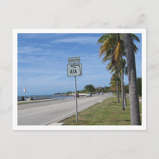 Autobahn A1A Südsigne Foto in Key West Florida Postkarte (Vorderseite)