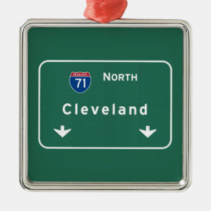 Autobahn-Autobahn Clevelands Ohio oh: Silbernes Ornament