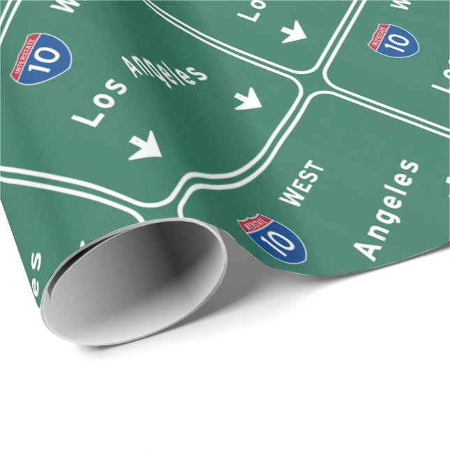 Autobahn-Autobahn Los Angeless Kalifornien Geschenkpapier (Rolleneckpunkt)