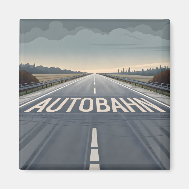 Autobahn Endlose Straßenperspektive Kunst Magnet (Vorne)