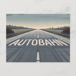 Autobahn Endlose Straßenperspektive Kunst Postkarte