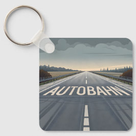 Autobahn Endlose Straßenperspektive Kunst Schlüsselanhänger