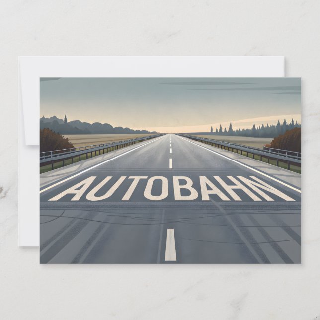 Autobahn Infinite Road Perspective Art Feiertagskarte (Vorderseite)