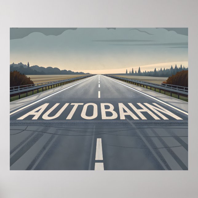 Autobahn Infinite Road Perspective Art Poster (Vorne)