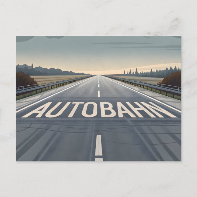 Autobahn Infinite Road Perspective Art Postkarte (Vorderseite)