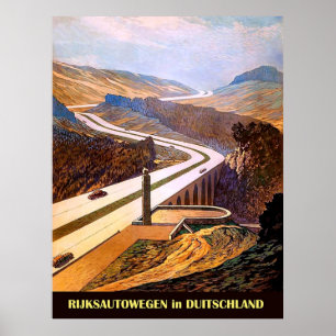 Autobahn-Reichsstraßen, Deutschland. Poster
