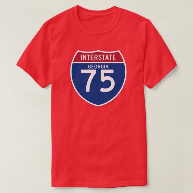 Autobahn-Schild Georgia GA I-75 - T-Shirt (Design vorne)