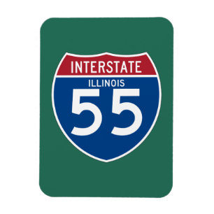 Autobahn-Schild Illinois IL I-55 - Magnet