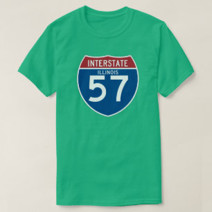 Autobahn-Schild Illinois IL I-57 - T-Shirt
