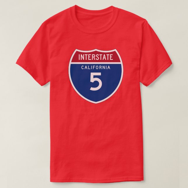Autobahn-Schild Kaliforniens CA I-5 - T-Shirt (Design vorne)