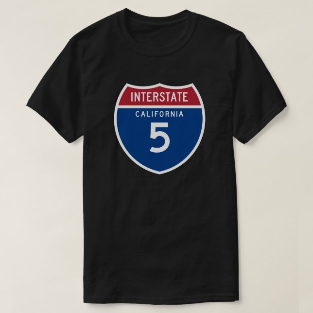 Autobahn-Schild Kaliforniens CA I-5 - T-Shirt (Design vorne)