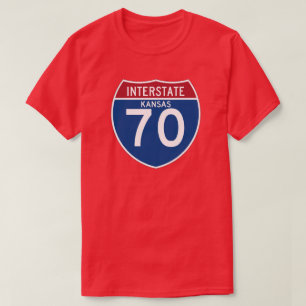 Autobahn-Schild Kansas KS I-70 - T-Shirt