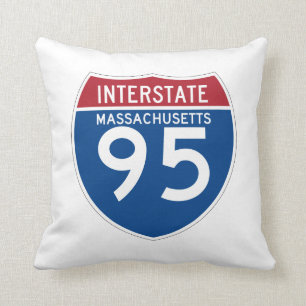 Autobahn-Schild Massachusetts MA I-95 - Kissen