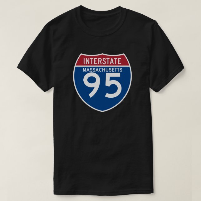 Autobahn-Schild Massachusetts MA I-95 - T-Shirt (Design vorne)