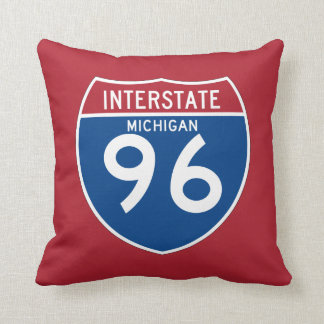 Autobahn-Schild Michigans MI I-96 - Kissen