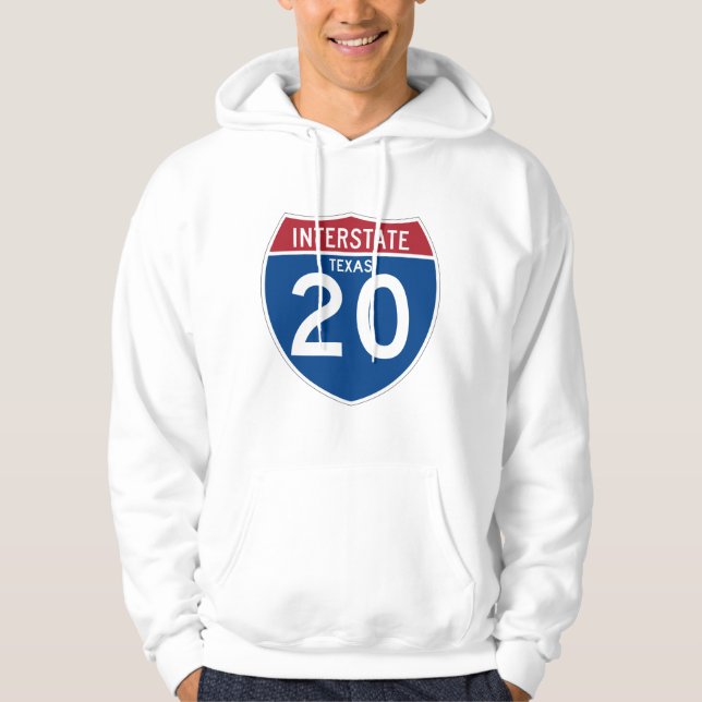 Autobahn-Schild Texas TX I-20 - Hoodie (Vorderseite)