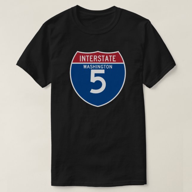 Autobahn-Schild Washingtons WA I-5 - T-Shirt (Design vorne)