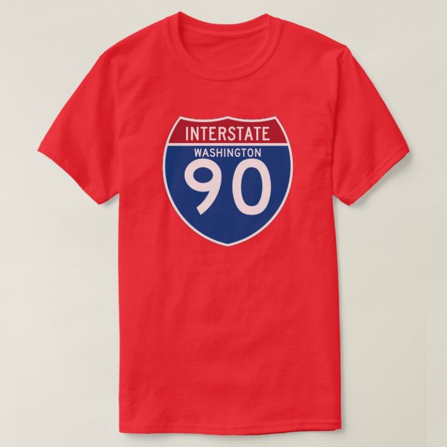 Autobahn-Schild Washingtons WA I-90 - T-Shirt (Design vorne)