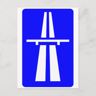 Autobahn-Zeichen Postkarte