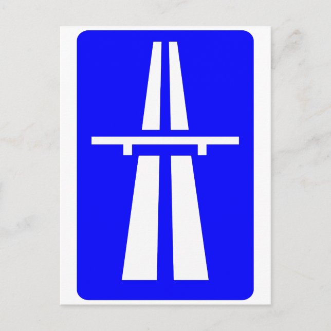 Autobahn-Zeichen Postkarte (Vorderseite)