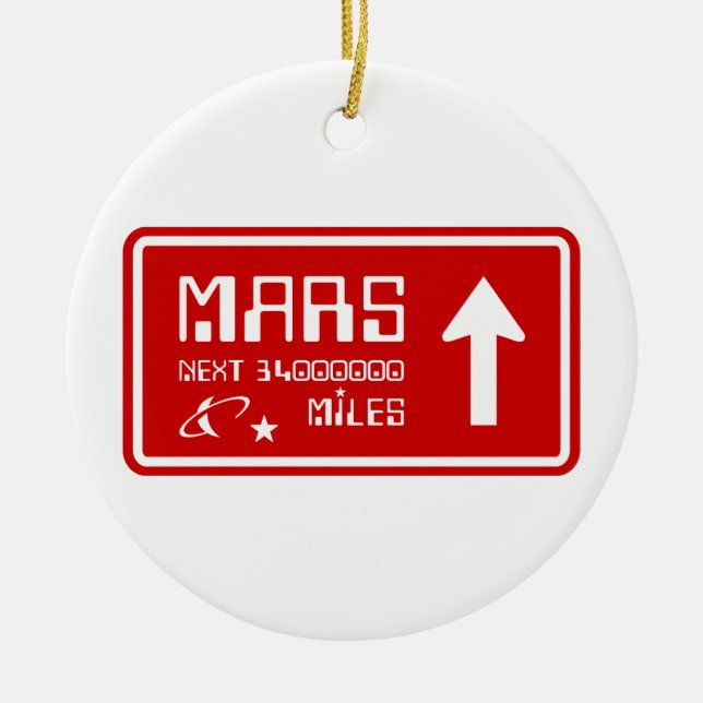 Autobahnabfahrt Mars Keramik Ornament (Vorne)