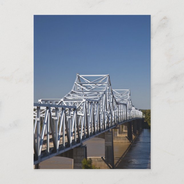 Autobahnbrücke I-20 über den Fluss Mississippi, Postkarte (Vorderseite)