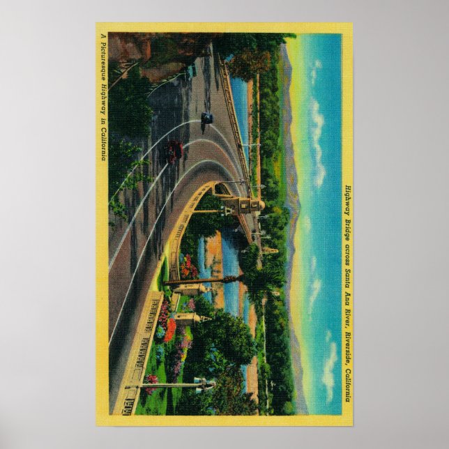 Autobahnbrücke über den Fluss Santa Ana Poster (Vorne)
