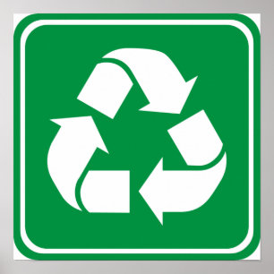 Autobahnzeichen gerecycelt poster
