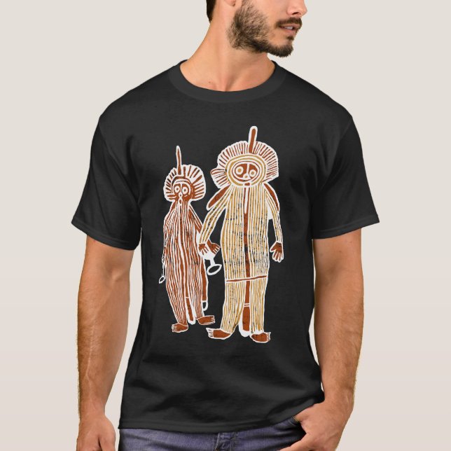 autochthoner Kunst-Petroglyph-Symbol T-Shirt (Vorderseite)