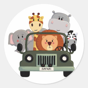 Autocolante Safari Runder Aufkleber