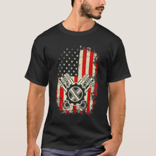 Autoenthusiasten amerikanischen Flag Pistole Muscl T-Shirt