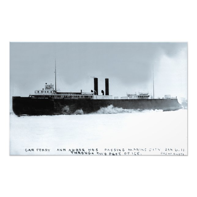 Autofähre Ann Arbor durch Marine City 1910 Fotodruck (Vorne)