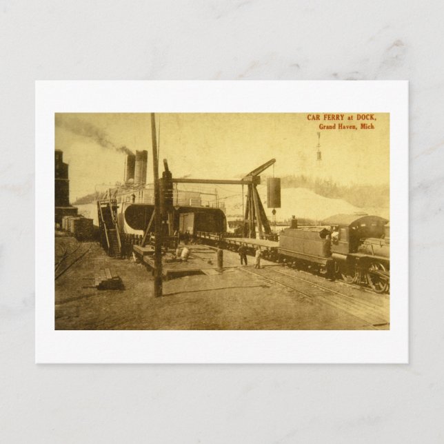 Autofähre bei Dock, Grand Haven, Michigan Postkarte (Vorderseite)