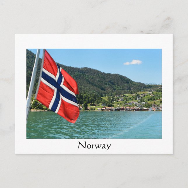 Autofähre in Norwegen - weiße Postkarte (Vorderseite)