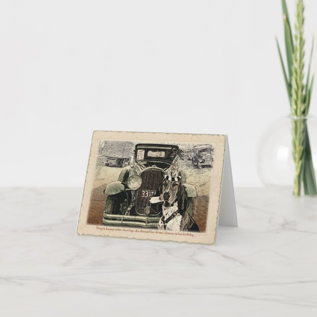 Autofahren Basset-Geburtstagkarte Karte (Vorderseite)