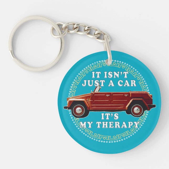 Autofahren ist Therapie Schlüsselanhänger (Vorderseite)