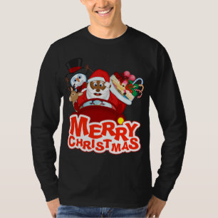 Autofahren schwarz frohe Weihnachten, Schneemann, T-Shirt