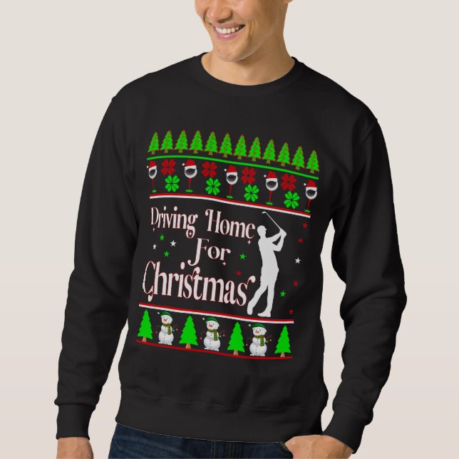 Autofahren Zuhause zu Weihnachten, Ugly Xmas Sweat Sweatshirt (Vorderseite)